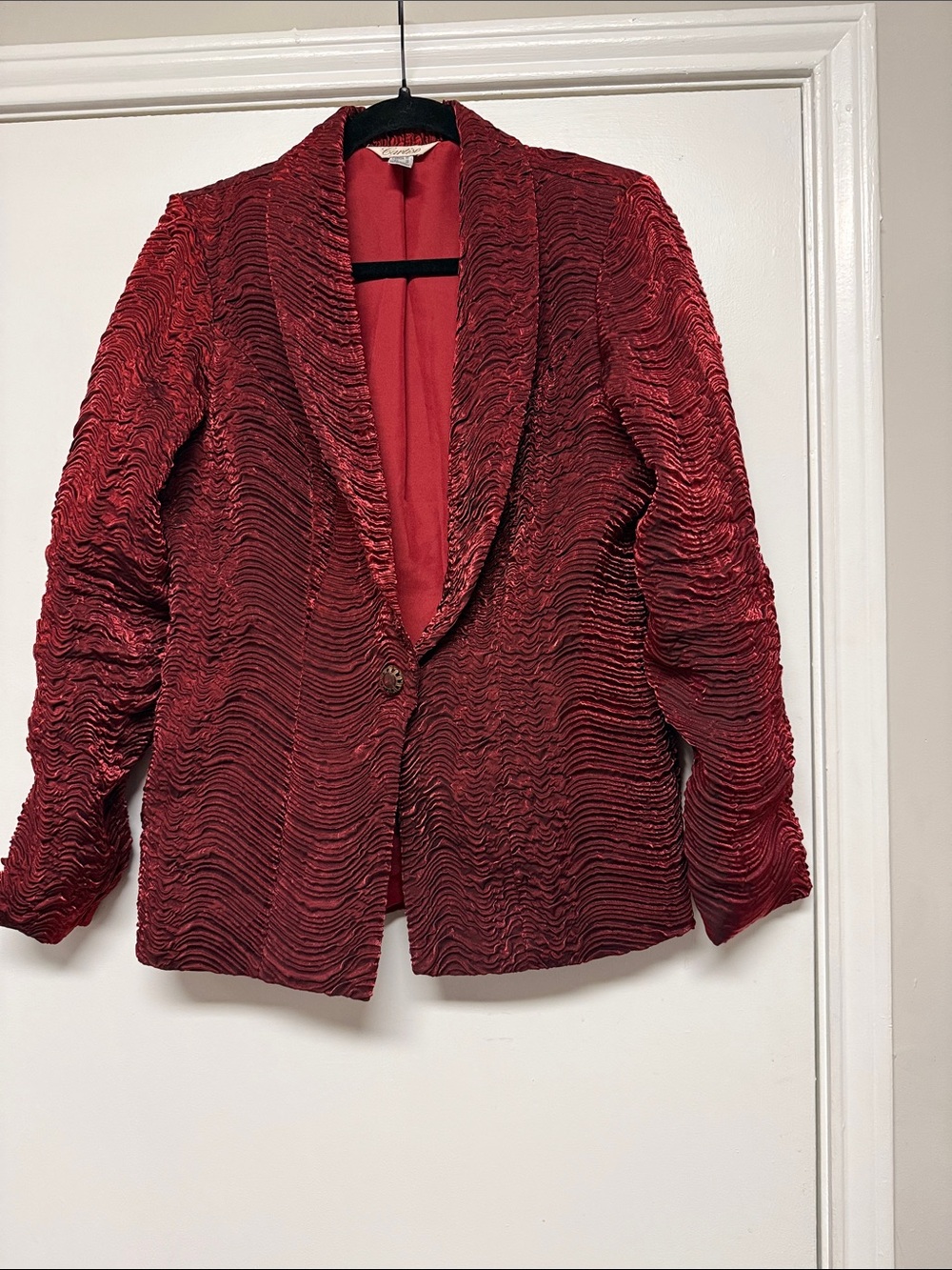 Vintage: Cartise Red Rippled Blazer
